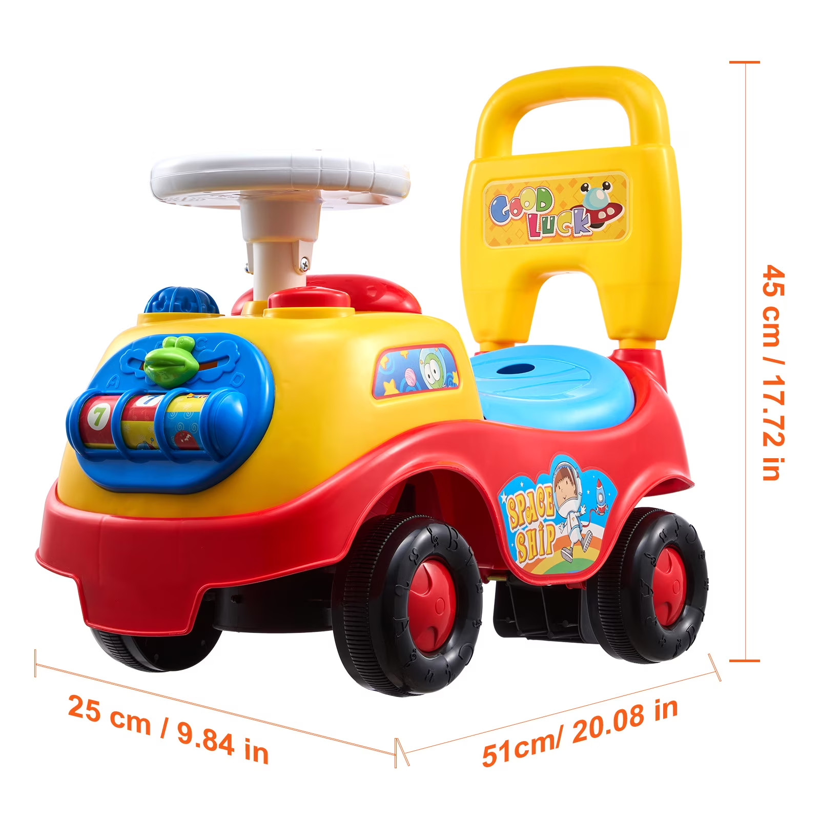 Kids Ride On Toy Toddler Push Car Under Seat Storage Compartment Multicolor