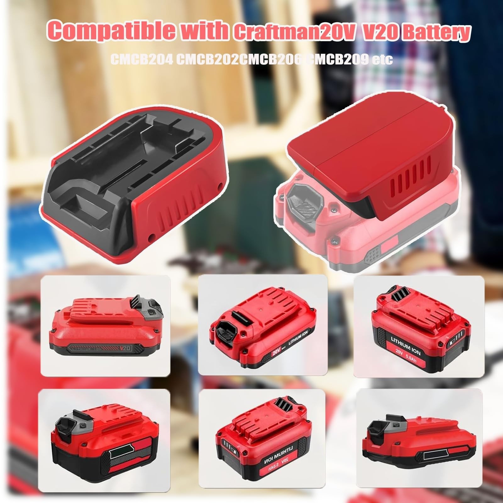 2 Pack Battery Adapter for 20V Power Wheels – Dock Connector with Fuses & 14AWG