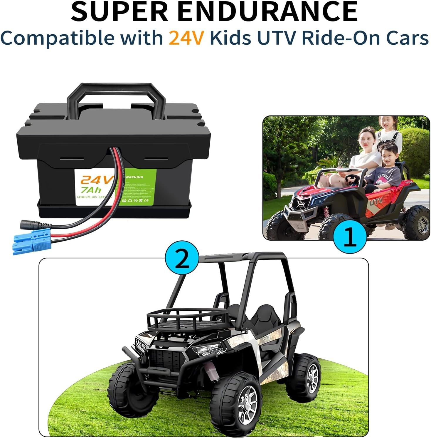 24V 7Ah/12Ah Lithium Battery for Ride-On Cars & Toys NEW