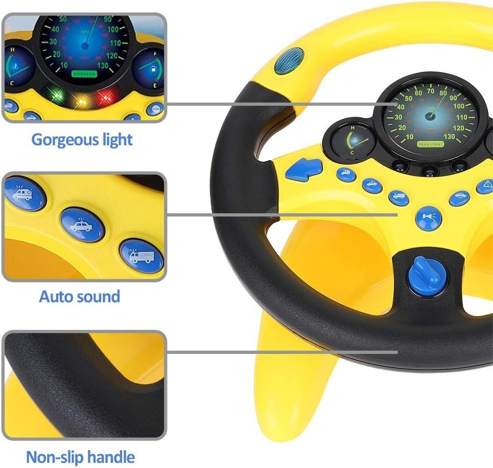 Portable Simulated Driving Steering Wheel Toy for Educational Fun & Imagination