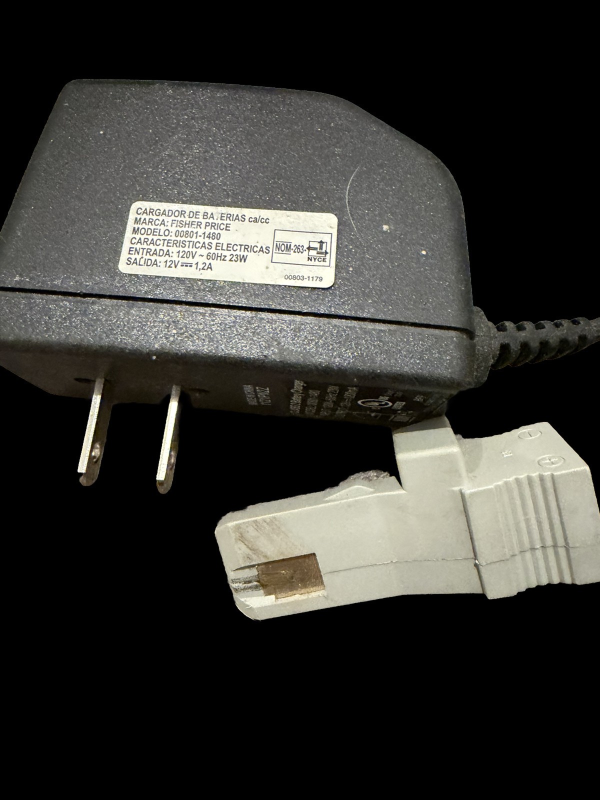 12V Grey Battery Charger For Power Wheels Model 00801-1480