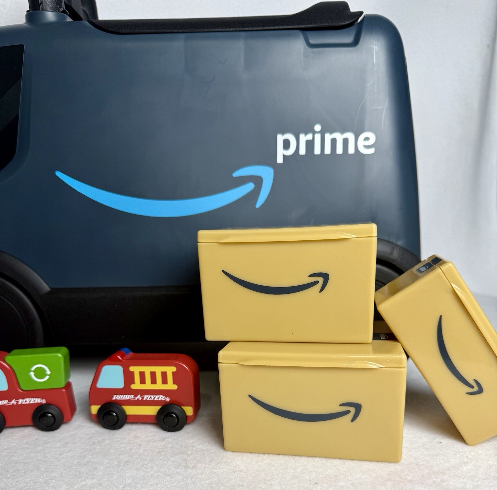 Amazon Delivery Van Ride on Toy for Kids, Blue Toddler Ride on Toy for Ages 2+