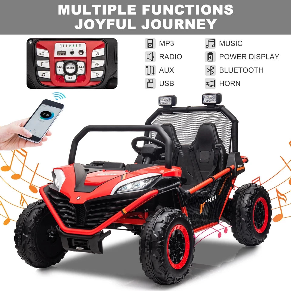 ZEOPHOL 24V Kids Ride On Car UTV Off-Road 2-Seater Purple 400W EVA Wheel Remote