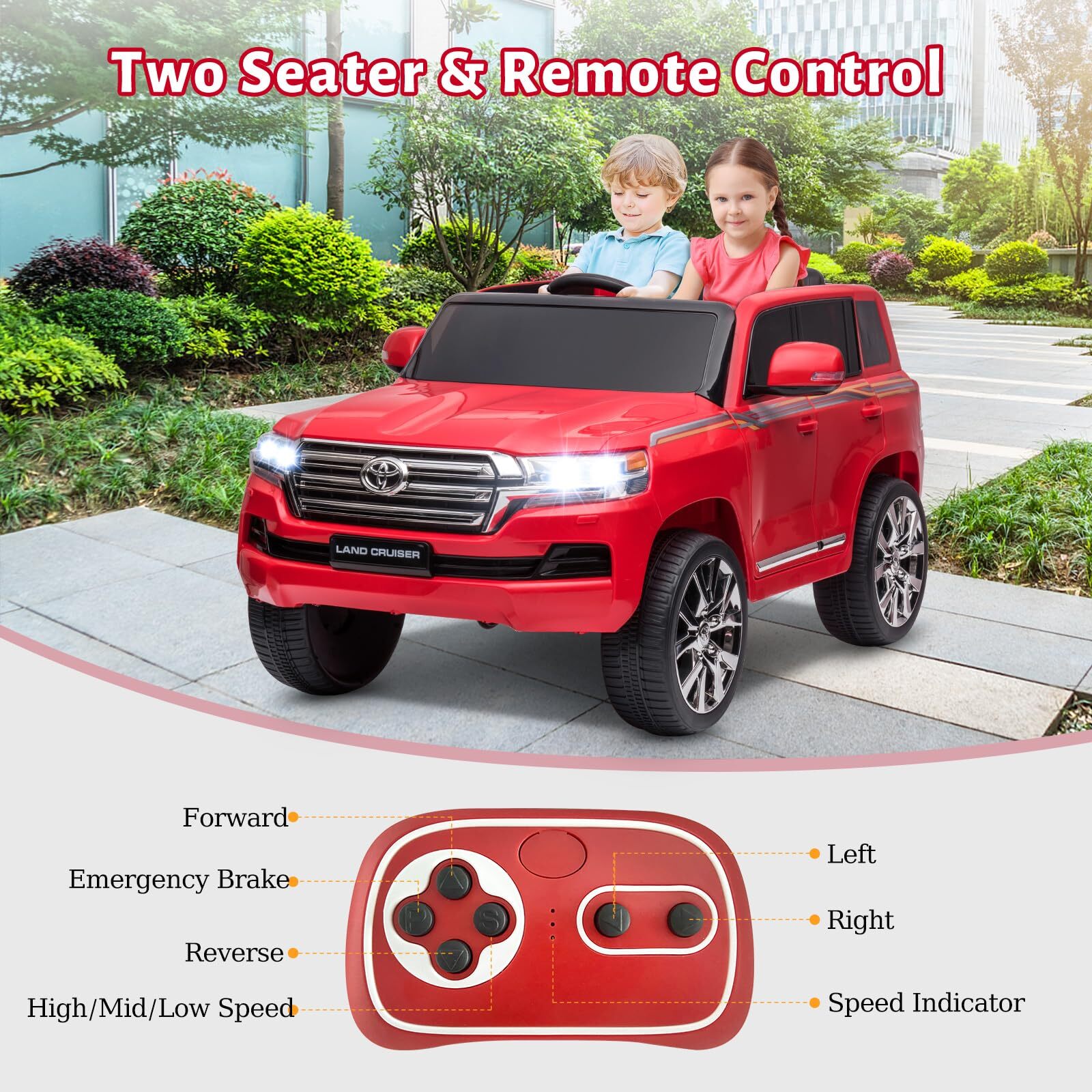 Electric Kids Ride on SUV Car 2 Motors Battery Operated 3 Speed LED Lights Music