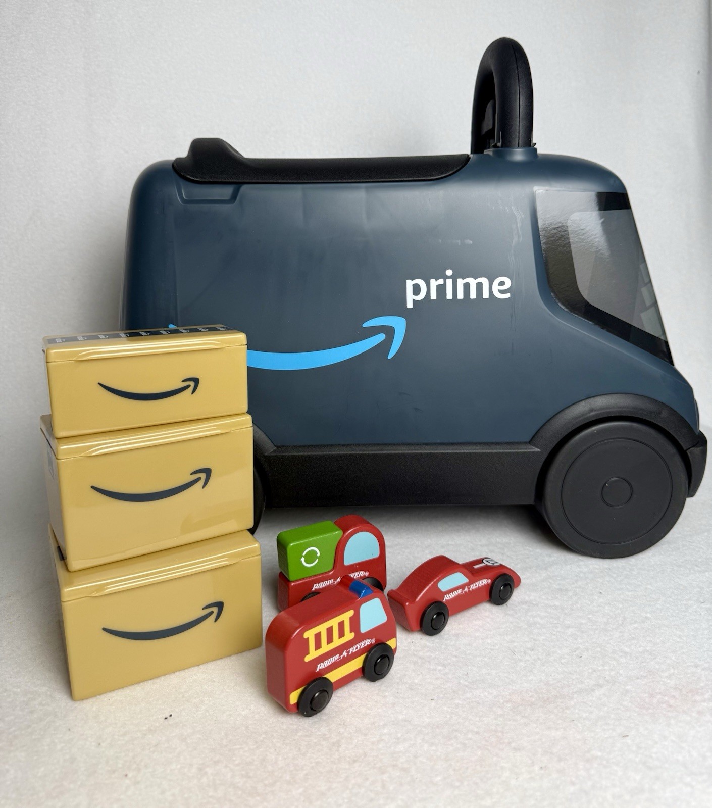 Amazon Delivery Van Ride on Toy for Kids, Blue Toddler Ride on Toy for Ages 2+