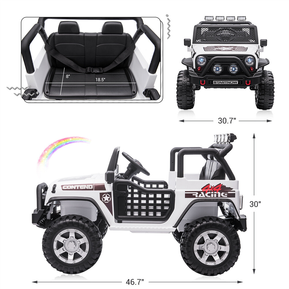 2-Seater Ride on Truck 12V Battery Powered Electric Vehicle w/ Remote Control US