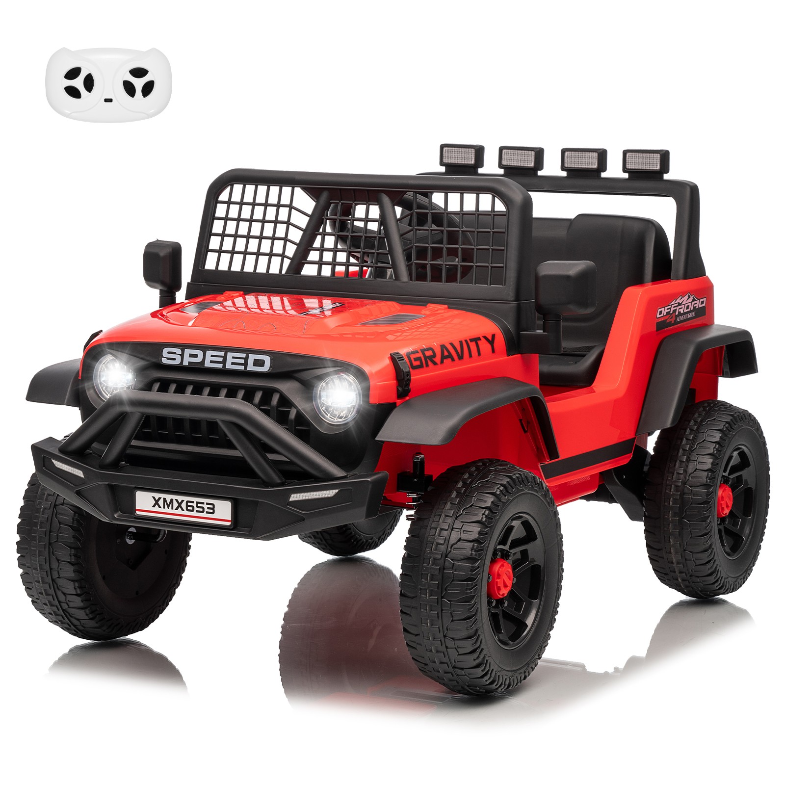12V Kids Ride On Truck Extra Wide Seat Remote 3 Speed LED Music USB Toy