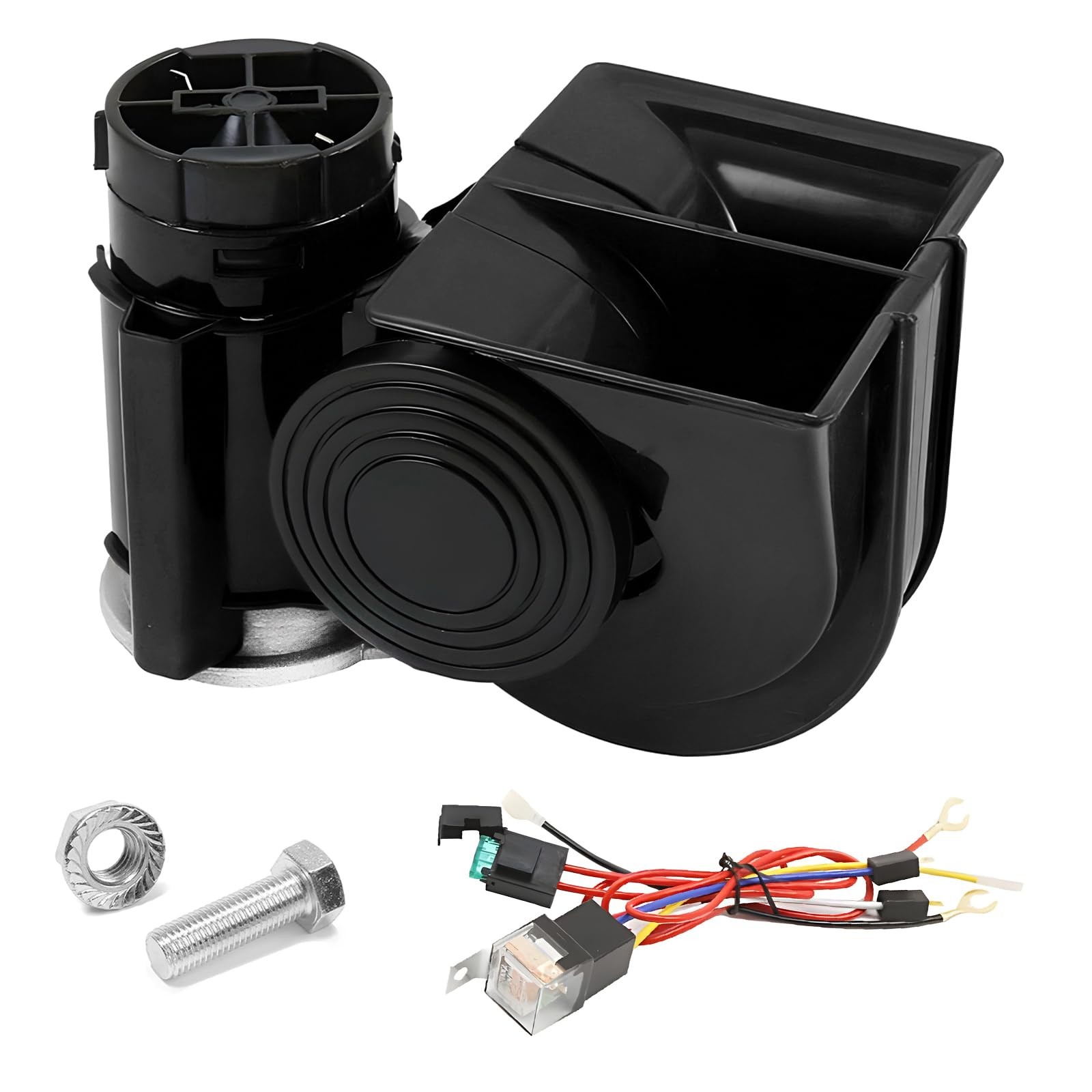 12V 120dB Super Loud Train Snail Horn Kit with Relay Harness Compressor