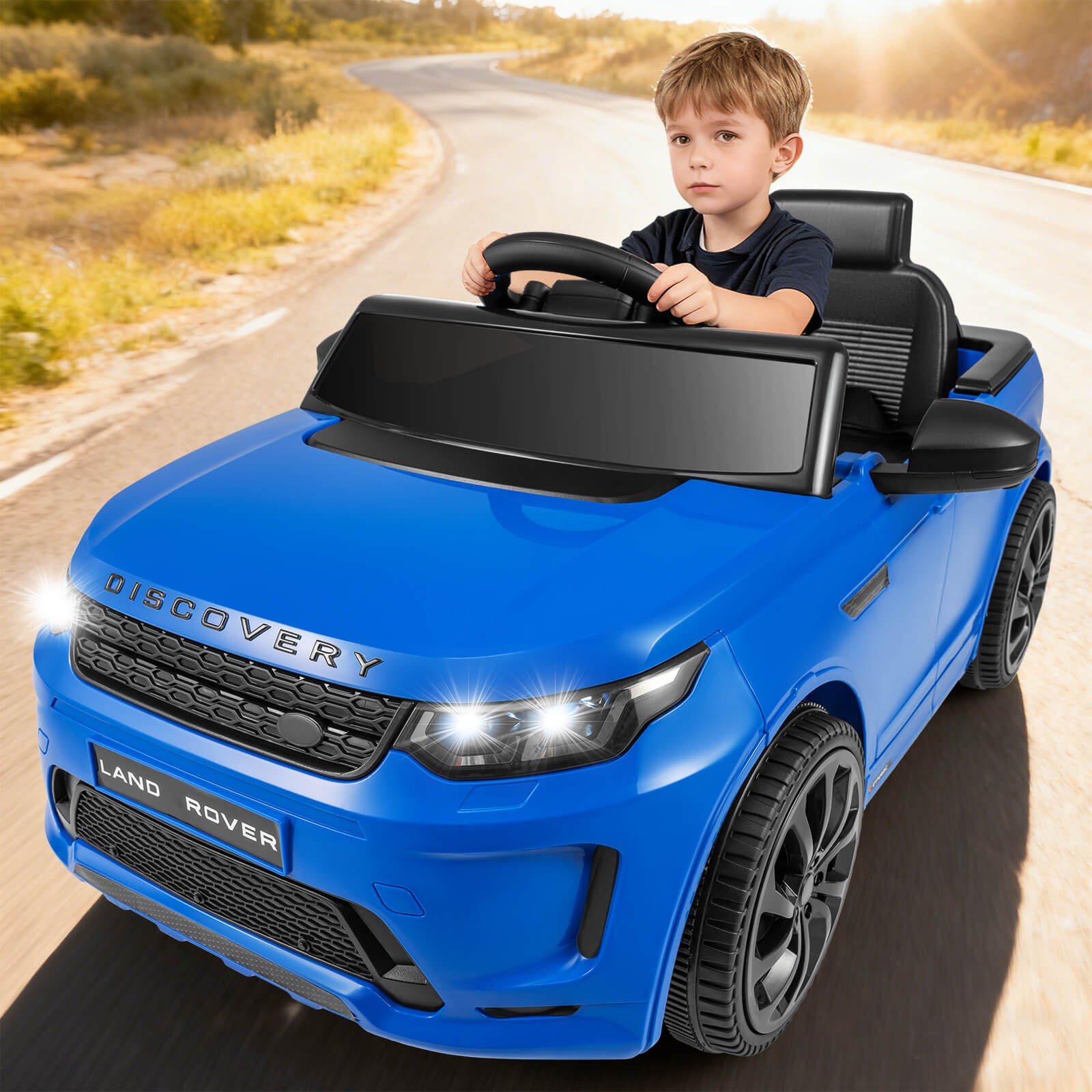 Licensed Land Rover Kids Ride on Car w/Remote Control, LED Lights, Music, Horn