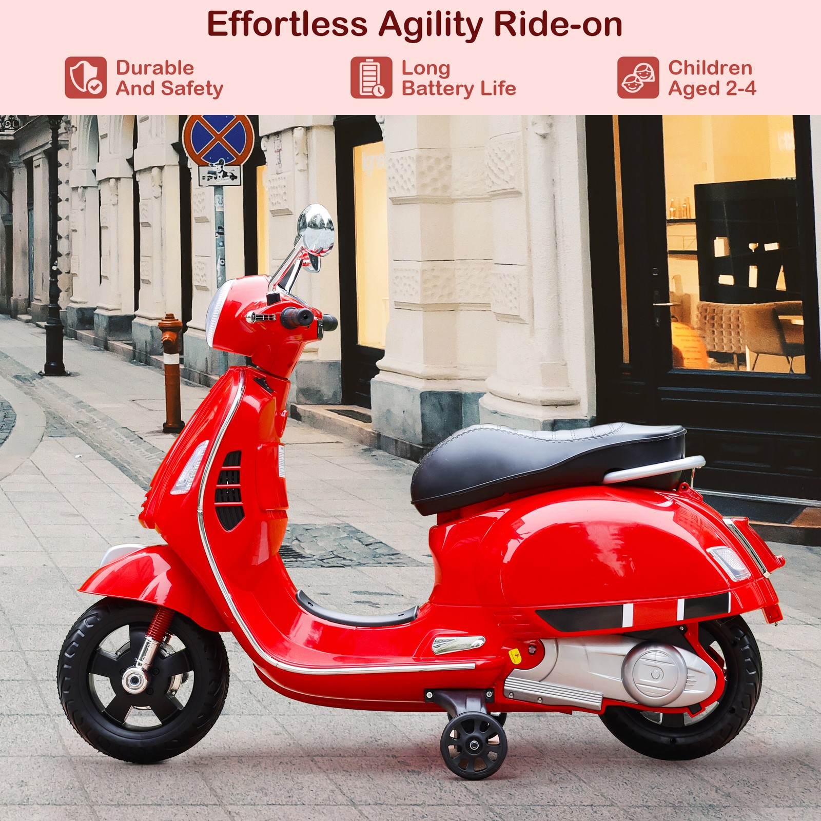 🚀Dual Electric 6V Ride On Motorcycle Toy Car For Kid 3 Wheeler Toy Car Red