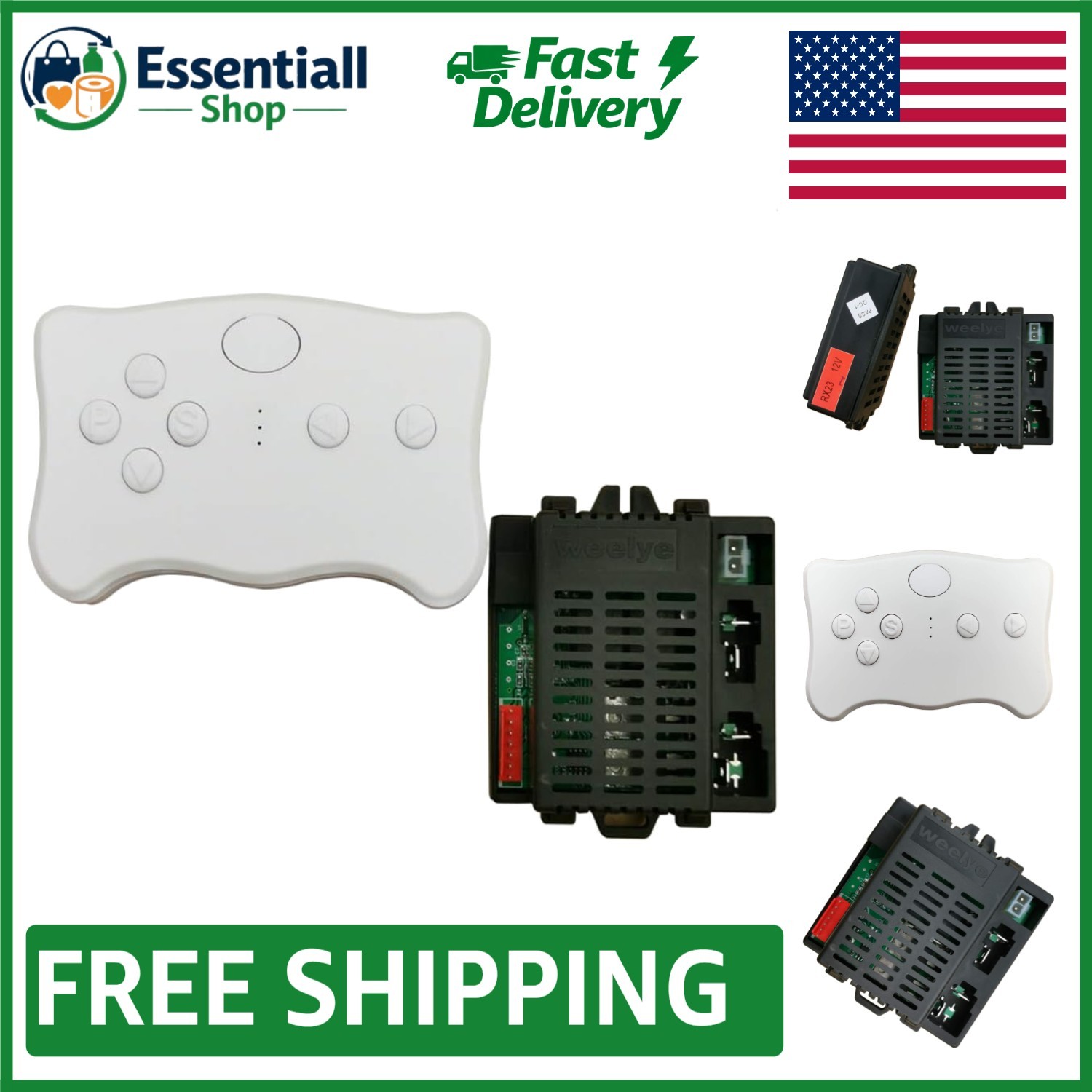 Compact 12V Bluetooth Remote Control & Receiver for Ride-On Toy Cars
