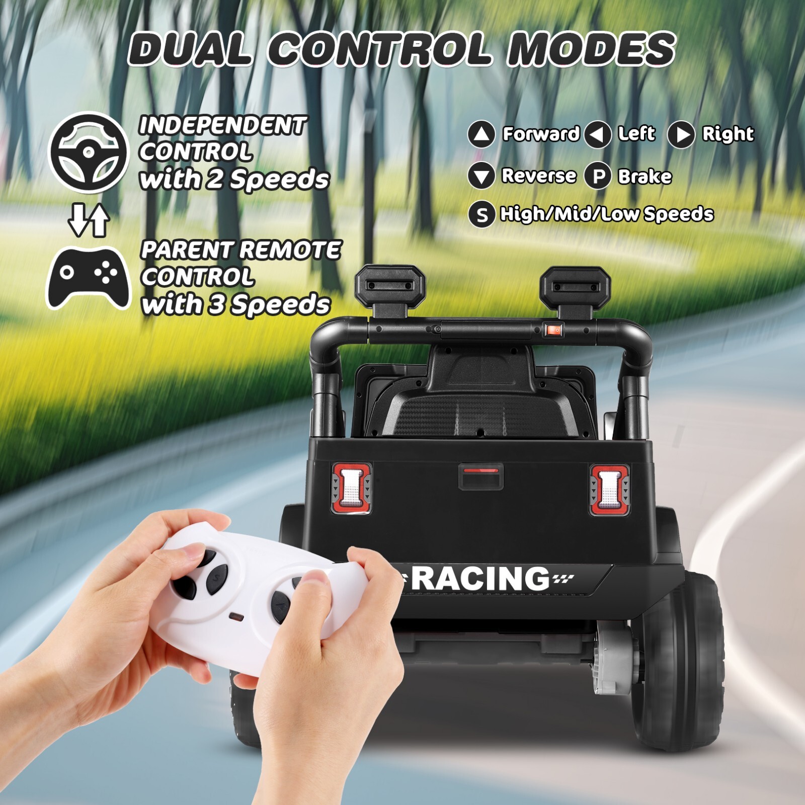 Kids Electric Ride On Truck 12V Power Battery Car w/ Remote Control MP3 Player
