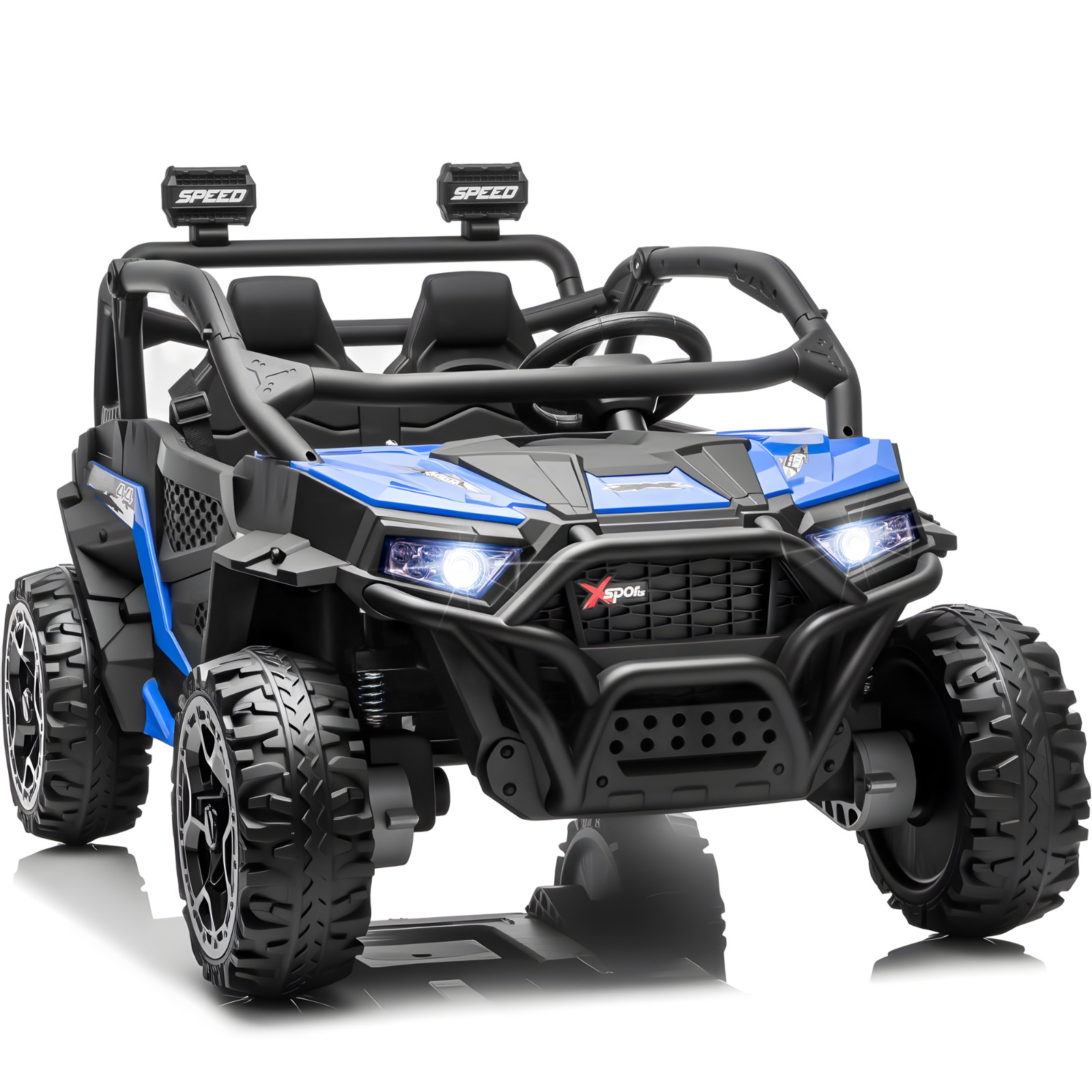 24V Ride On Car 800W Motors RC Bluetooth Spring Suspension LED Light Black