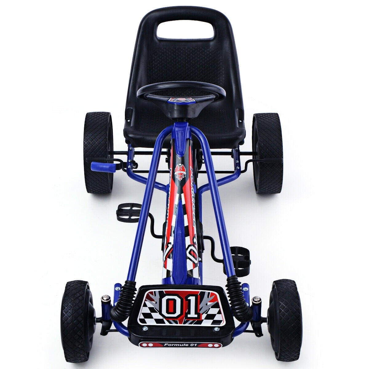 4 Wheels Kids Ride on Pedal Powered Bike Go Kart Racer Car Outdoor Play Toy Blue