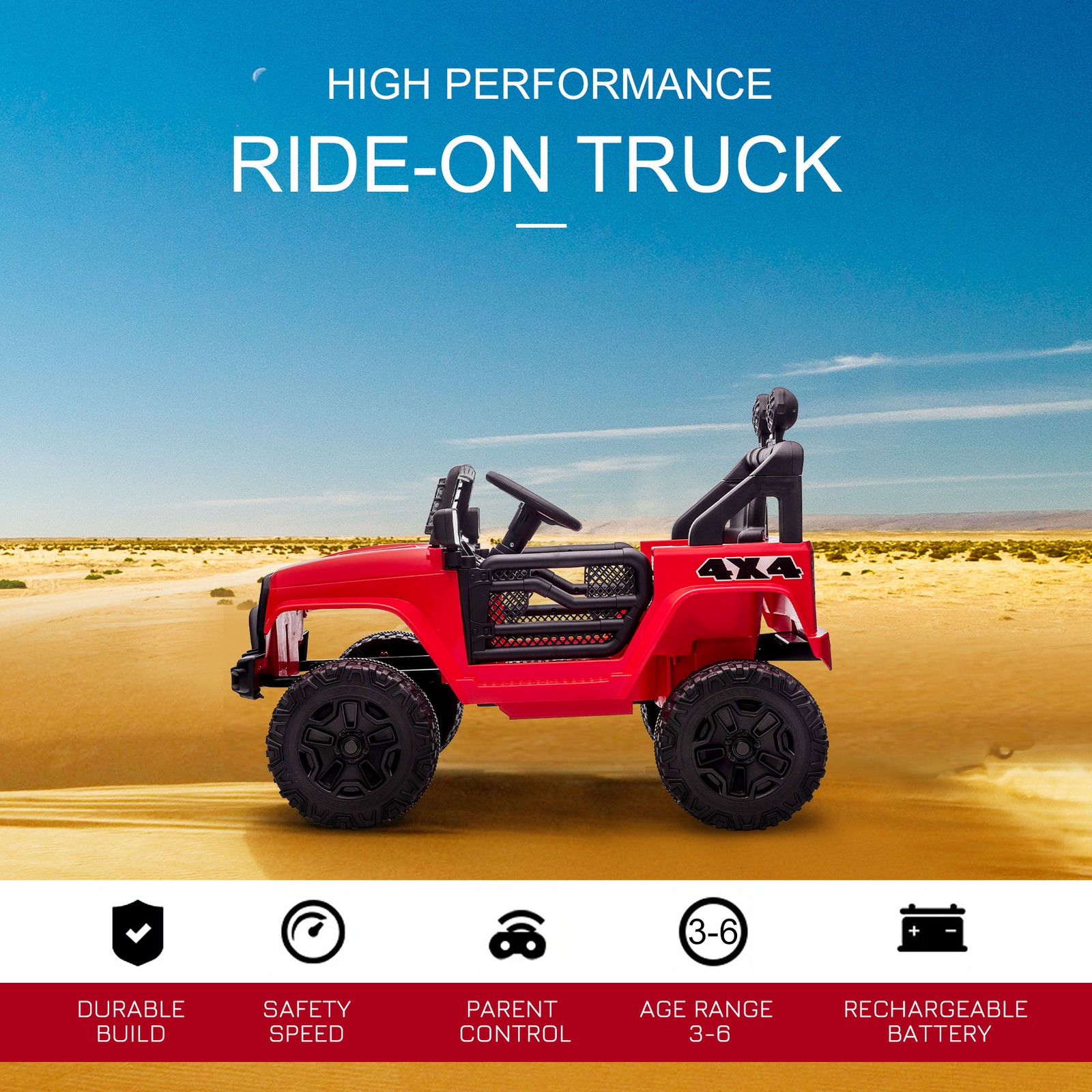 12V Kids Ride On Car Truck Electric Battery Riding Toy w/Remote, Red Refurbished