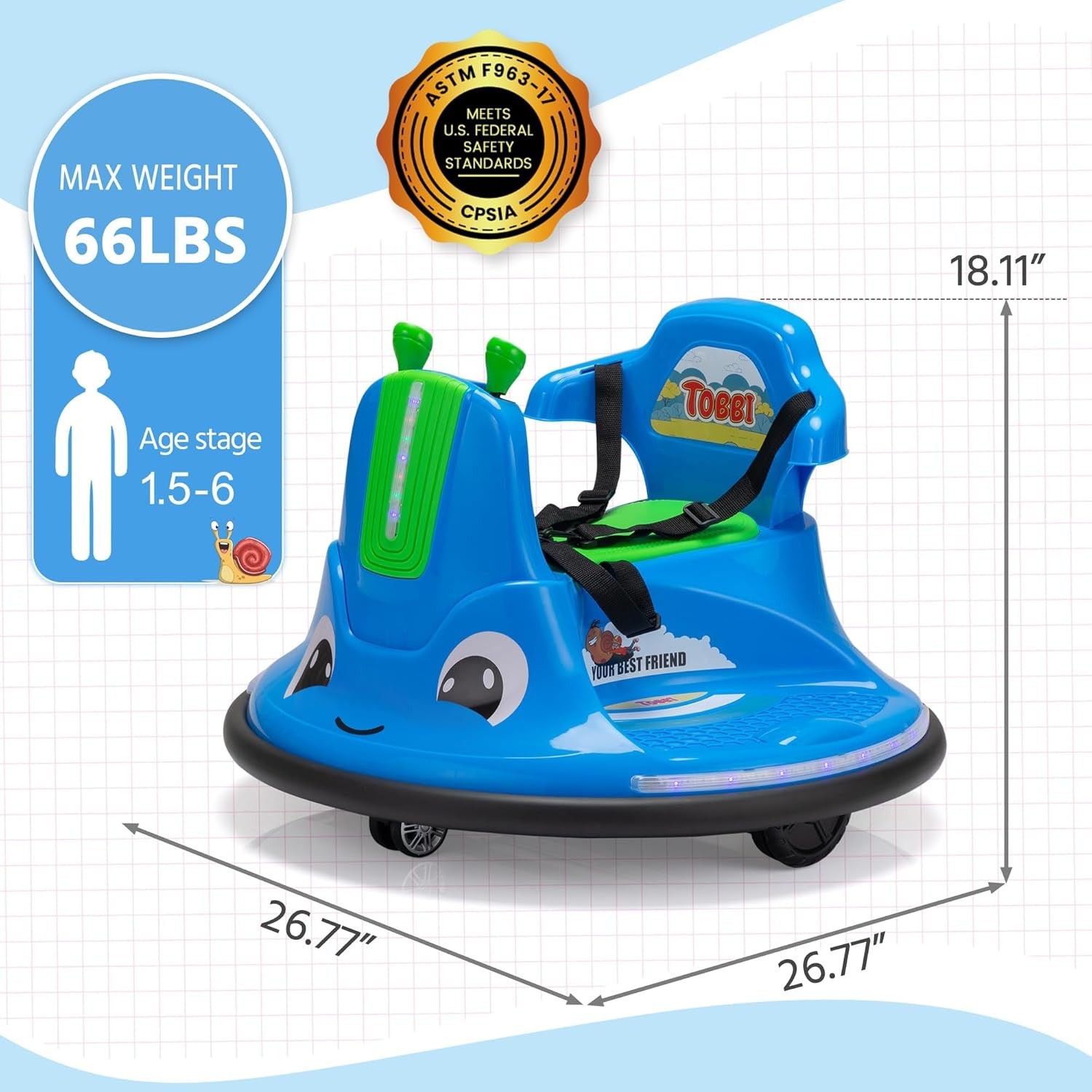 12V Kid Bumper Car Electric Ride-on Vehicle 360 Degree Spin Race Car for Age 3-8