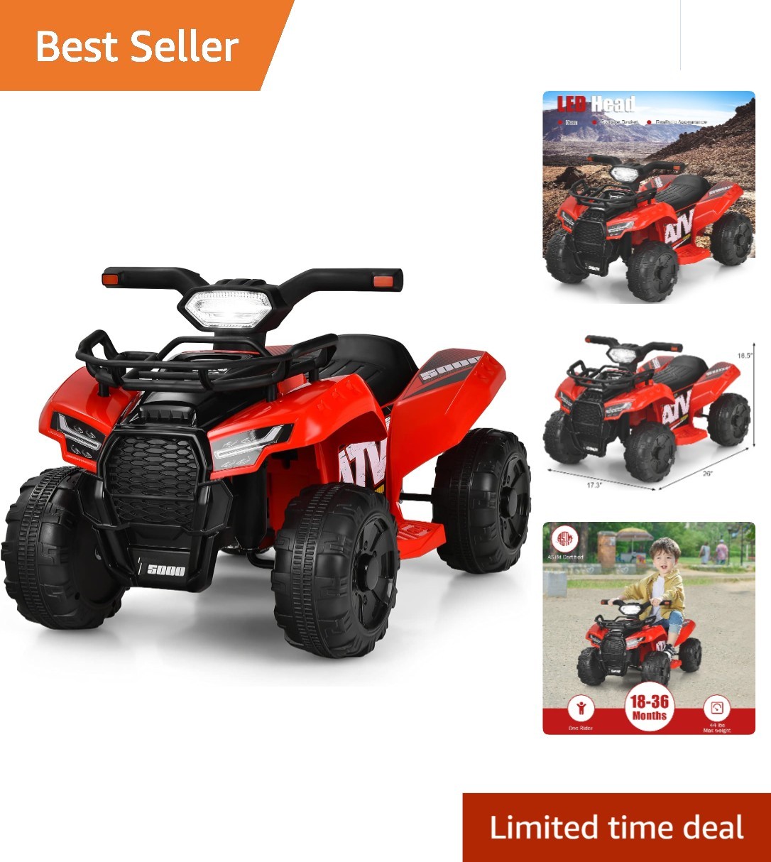 Best Choice Products 6V Kids Ride-On 4-Wheeler Quad ATV Car 1.8mph Max Speed