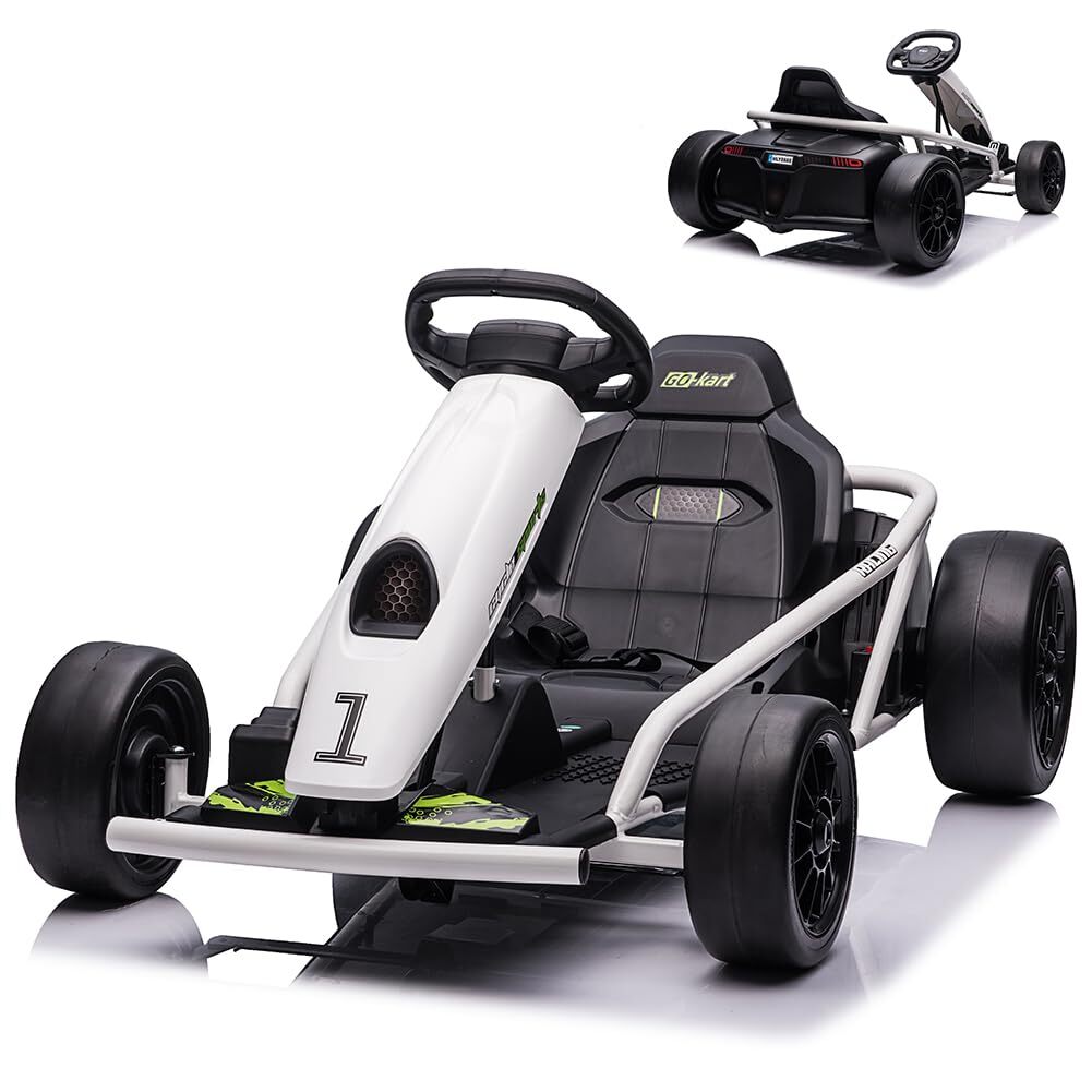 24V Go Kart for Kids Drifting Car Electric Ride on Toy 9Ah Battery 300W*2 Motor