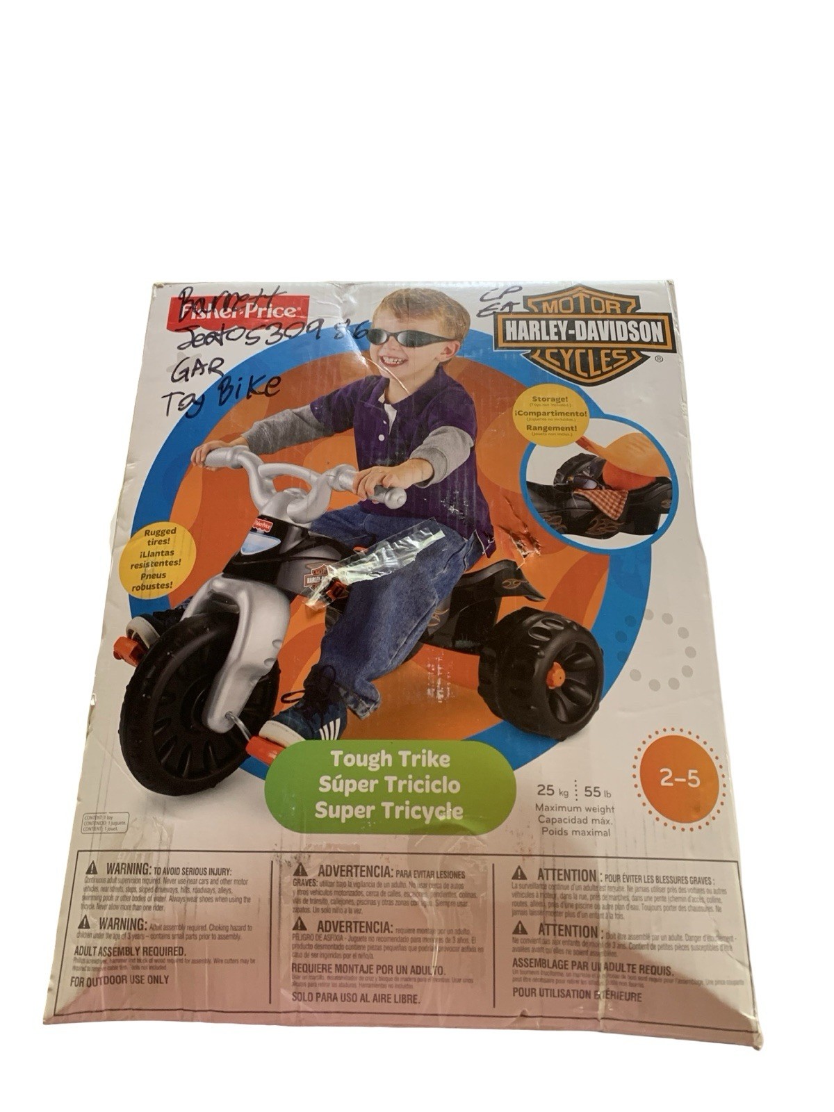 Harley-Davidson Tough Trike Super Tricycle Fisher Price Ages 2-5