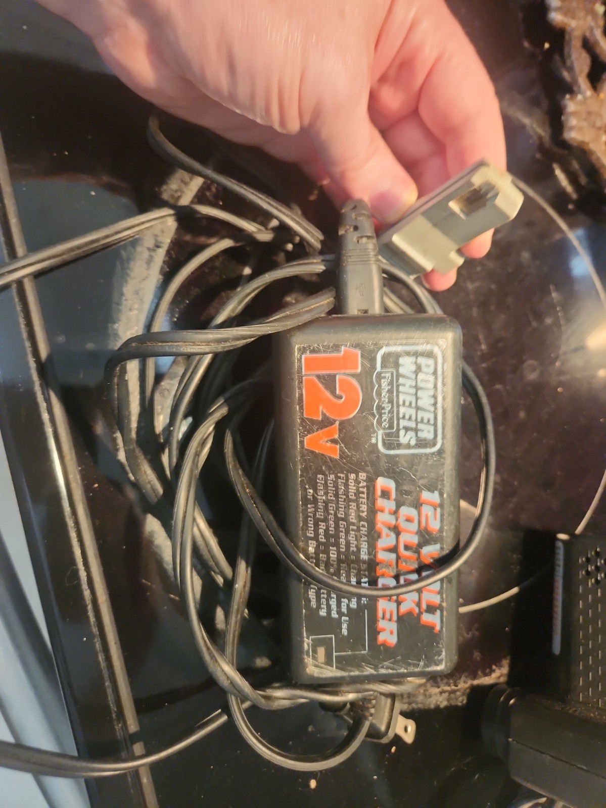 Power Wheels 12V Fisher Battery Charger – Powers On-Untested Midel 00801-1429