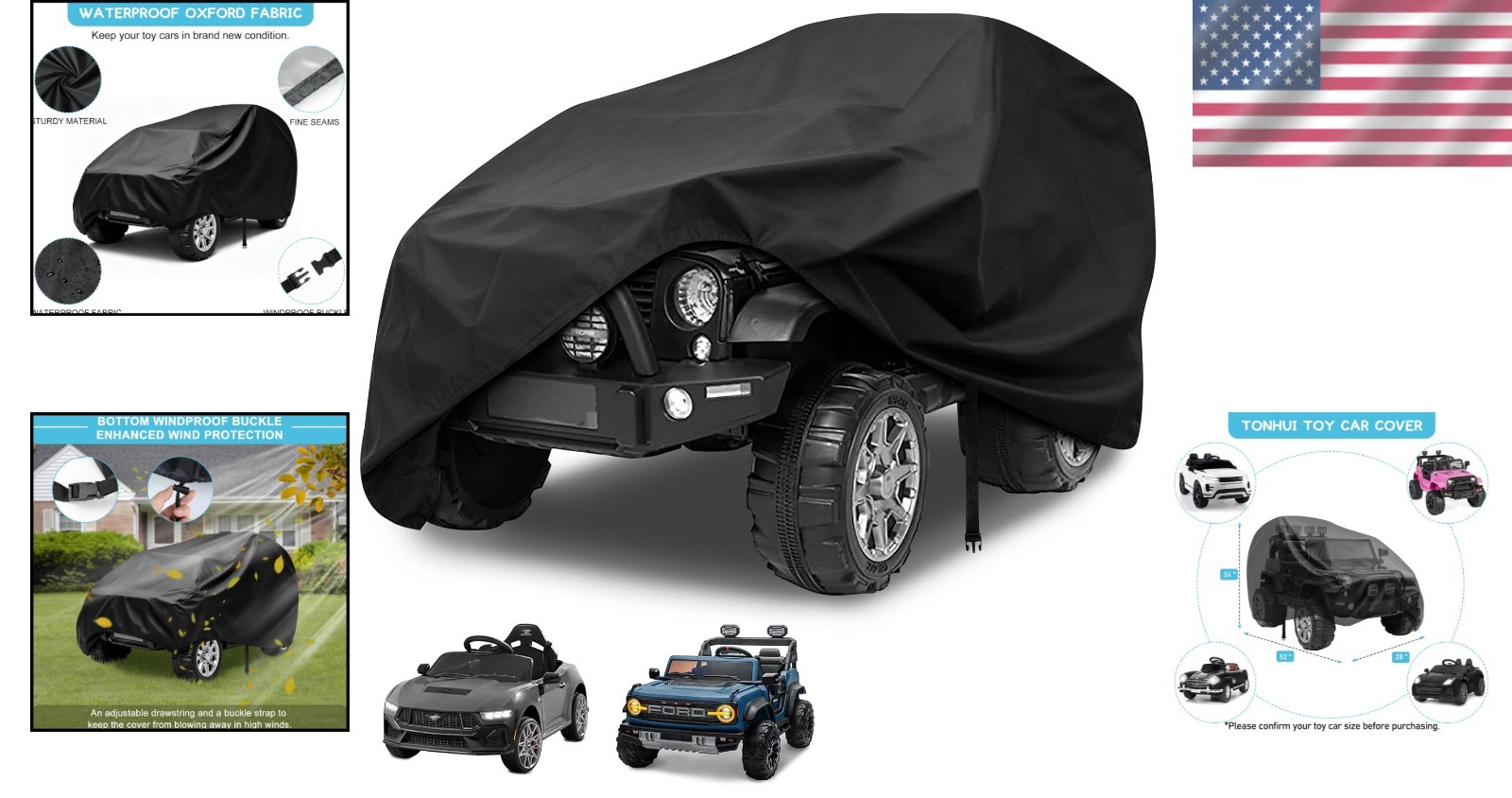 Kids Waterproof Toy Car Cover – Complete UV & Weather Protection – 52″ x 24″