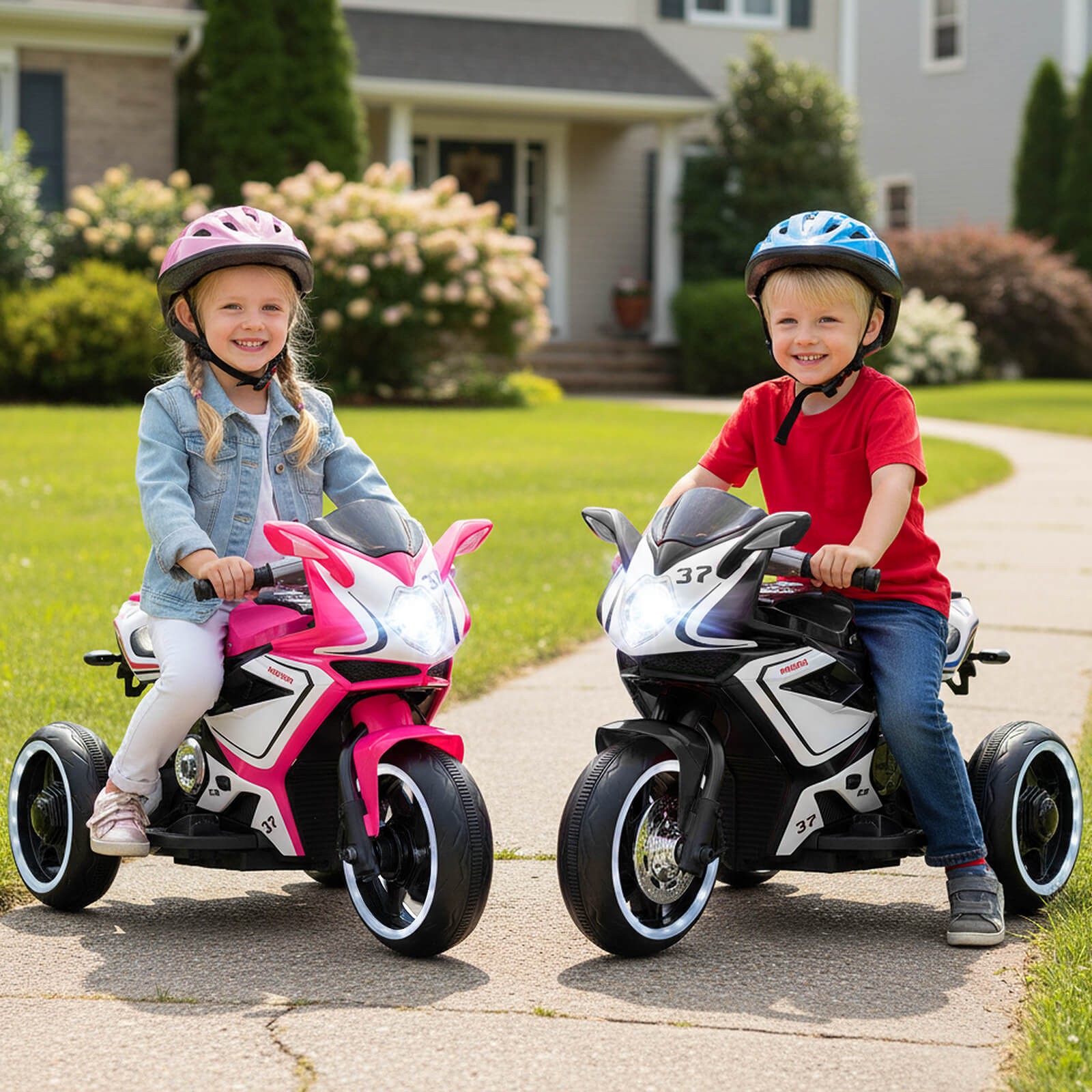 Kids Ride on Motorcycle 6V Battery Powered Mini Electric Motorbike w/ LED Lights