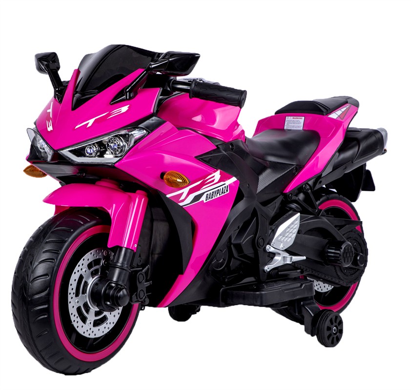 Electric Motorcycle 6/12V Kids Ride On Toy w/ Lighting Wheels for 3-8 Years Old