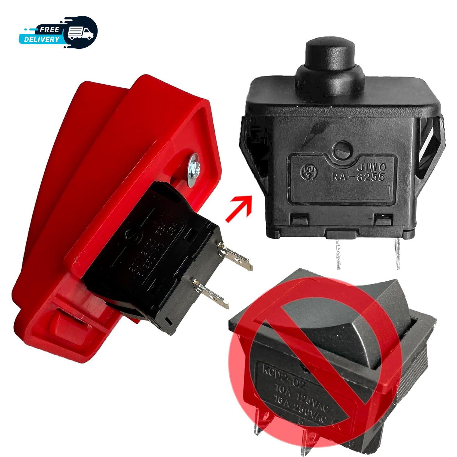 2 Pcs 12V Power Wheel Foot Pedal Plunger Type Switch Accelerator Gas Pedal