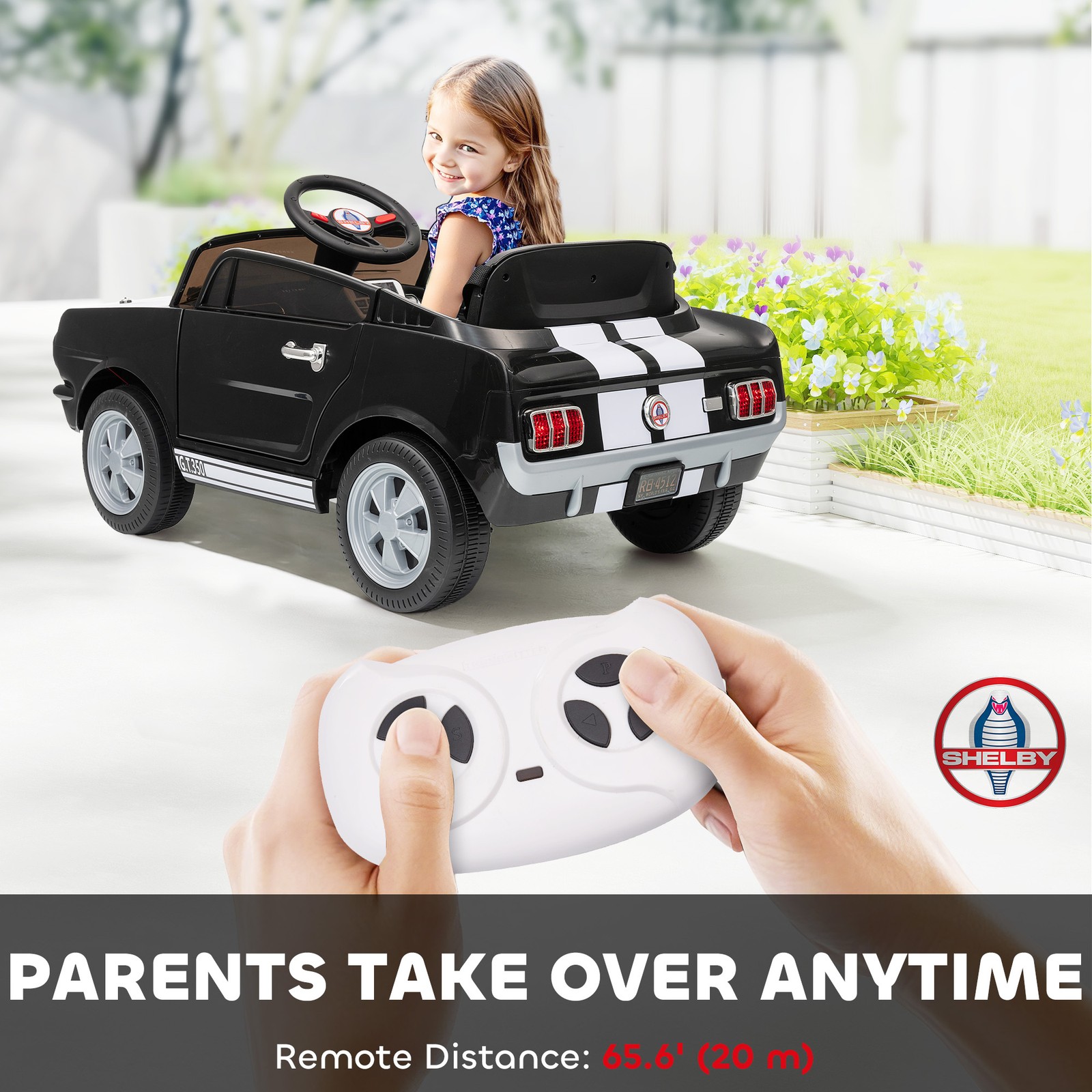 Licensed Ford Shelby GT 350 12V Kids Electric Ride On Car Remote Control LED