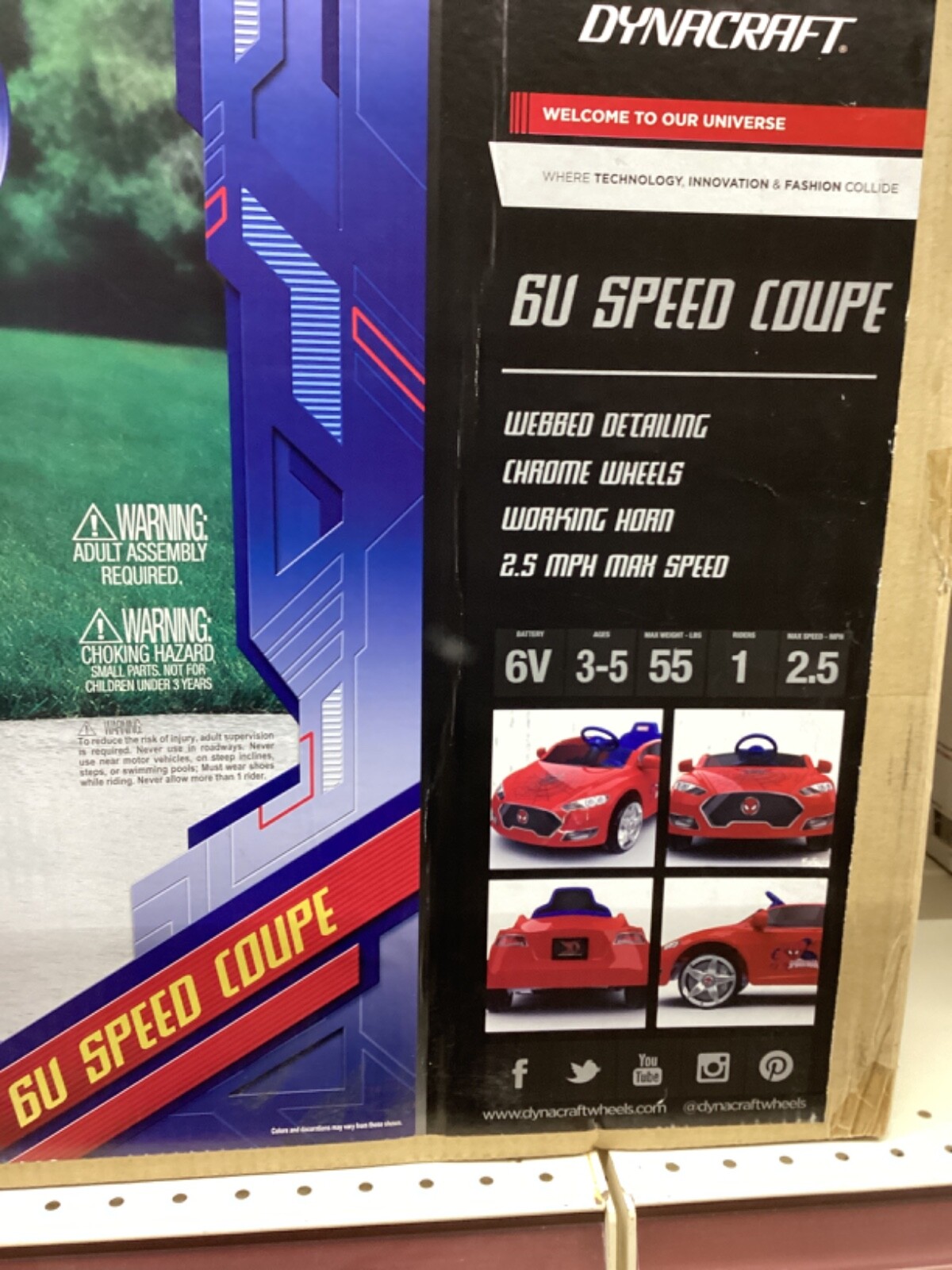 Dynacraft Spiderman 6 Volt Speed Coupe