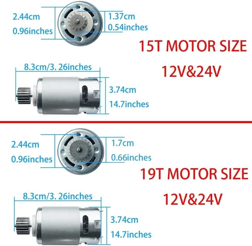 2PCS 24 Volt RS555 35000RPM High-Speed 7R Motor 15T for Fisher Price Power Wh…