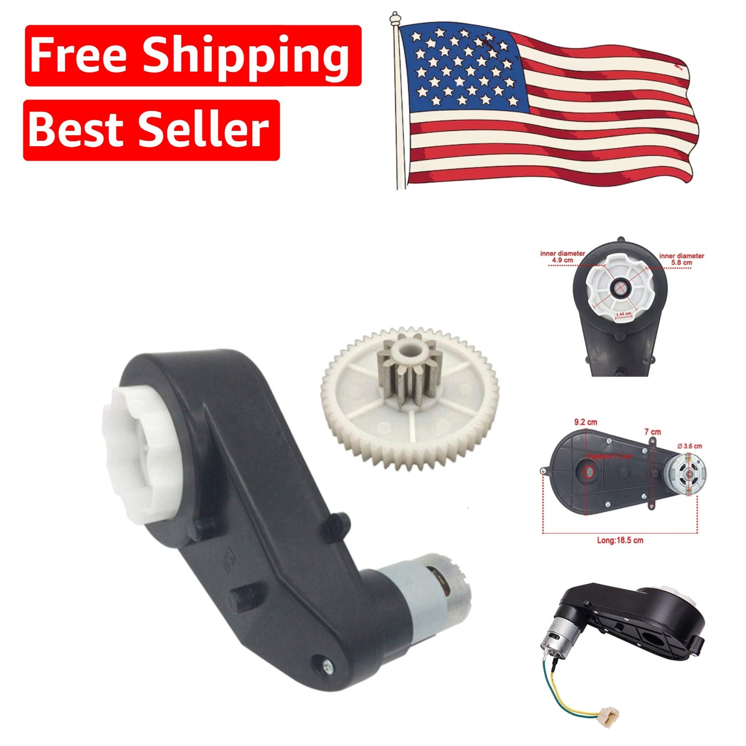 24V High-Performance 30000RPM Gearbox for Children Ride-On Vehicles