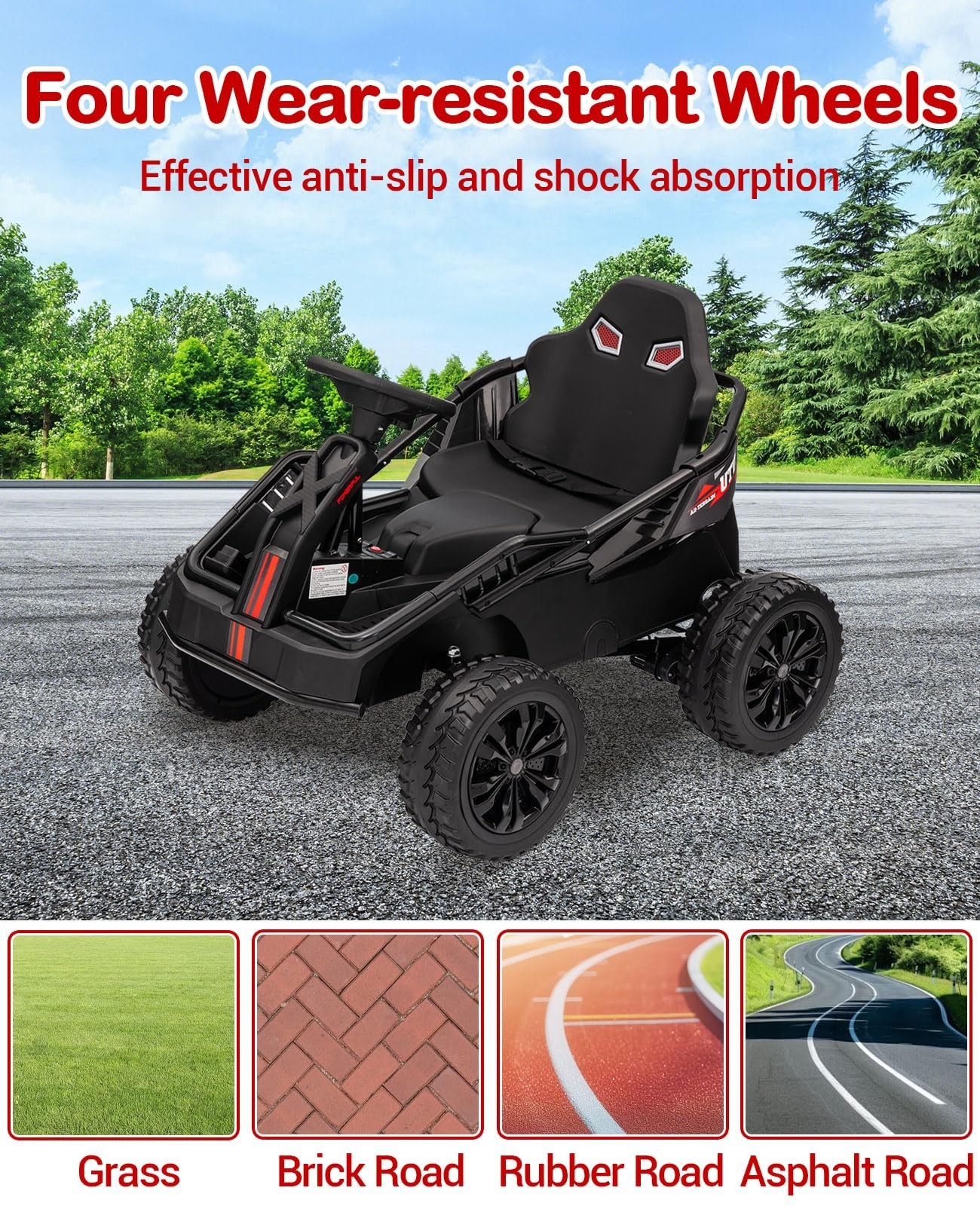 24V Kids Ride on Toy Electric Car Battery Power Wheel UTV w/Remote Control Music