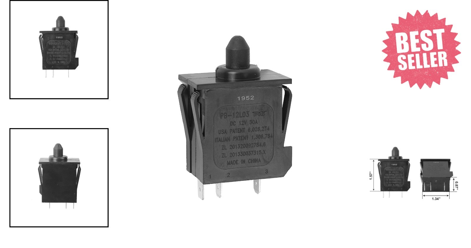 Durable Copper Plunger Foot Switch for Power Wheels – 360 Watts, Light & Compact