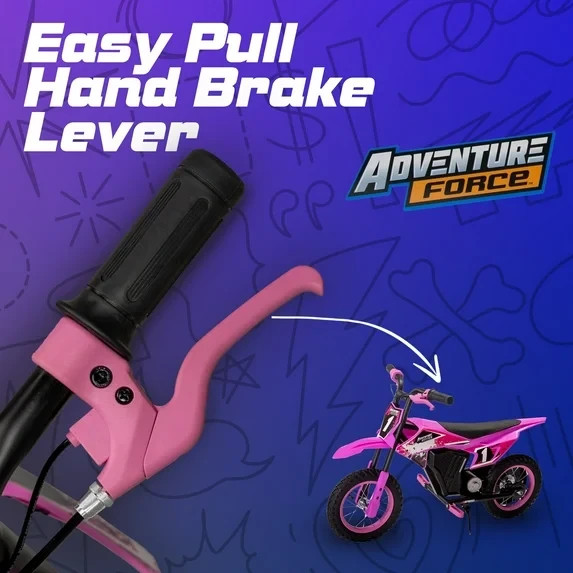 Kid’s 12V Adventure Electric-Powered Mini Dirt Bike, Ride-On Toy, Ages 5+, Pink