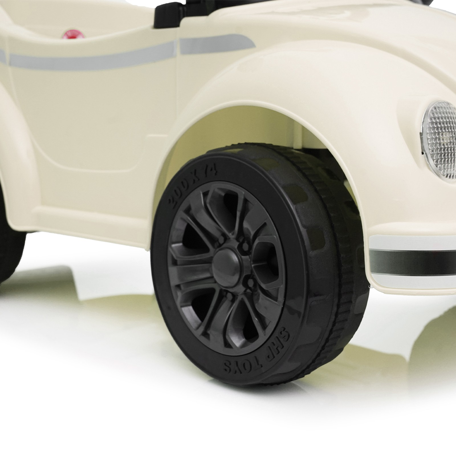 12V Kids Ride On Car Wheel LED USB & Bluetooth Suitable for Kids Aged 2-4 Beige