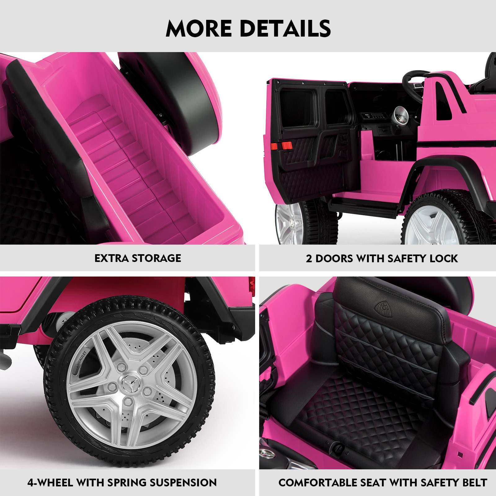 JOYLDIAS Pink Electric 12V Battery Kids Ride on Truck Car Toy Music LED w/Remote