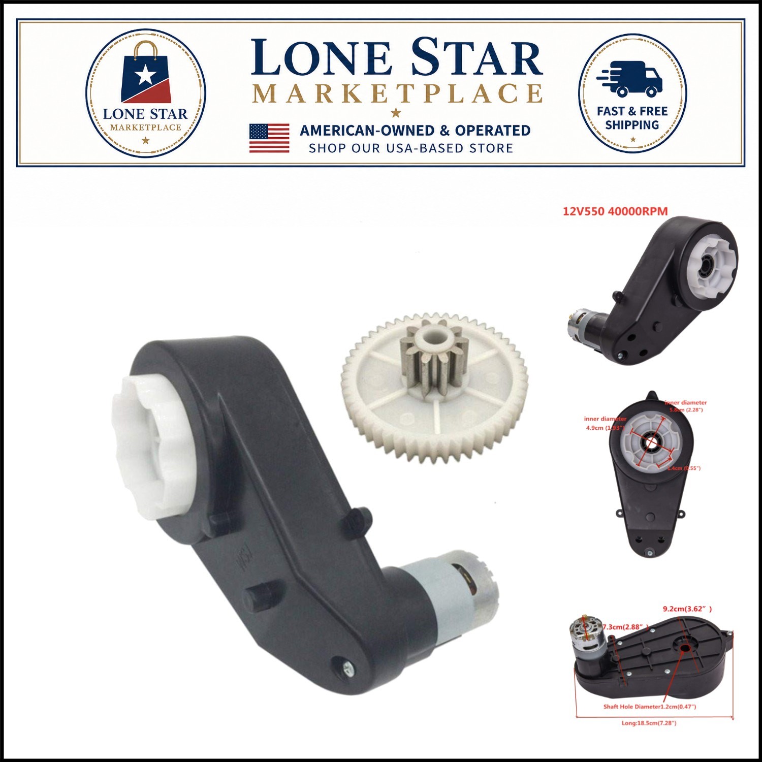 Robust 12V 40000RPM Motor Gearbox for Power Wheels – Instant Upgrade Solutions
