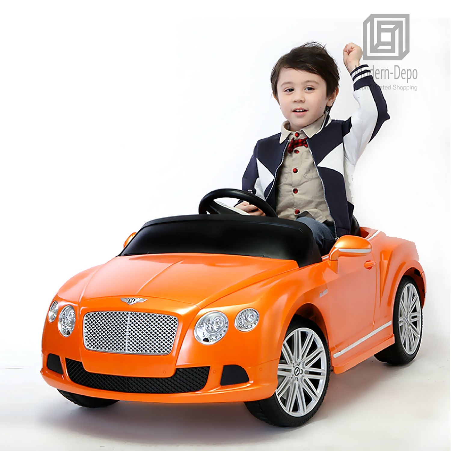 Bentley GTC Kids Ride On Car With Remote Control 12V Battery Orange