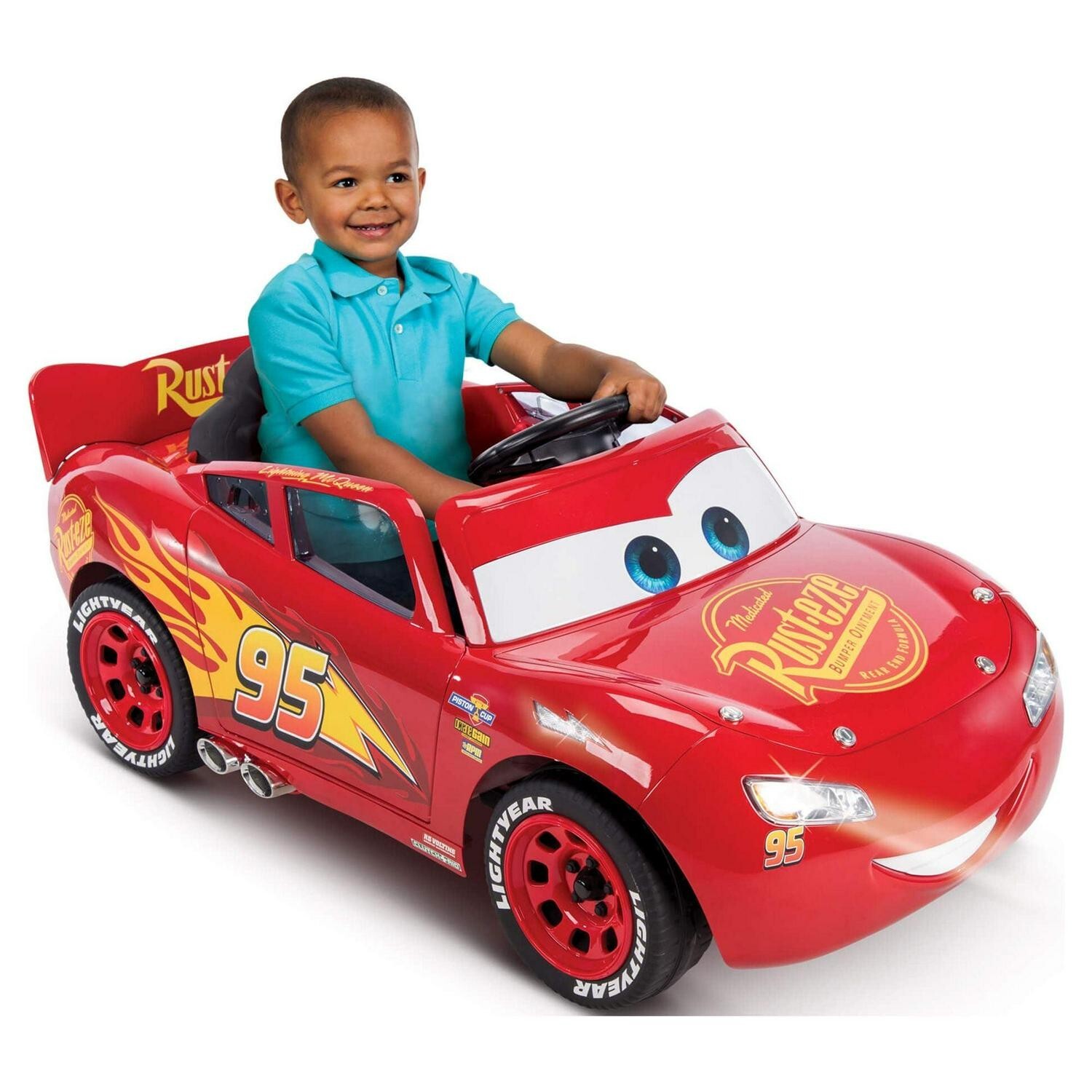 Cars Lightning McQueen Battery Powered Vehicle Sound Effects 6V Charger Start