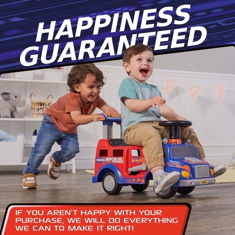 Ride On Toy Monster Rig Carrier Kids 1-3 Years Interactive Fun Unisex 44lbs New