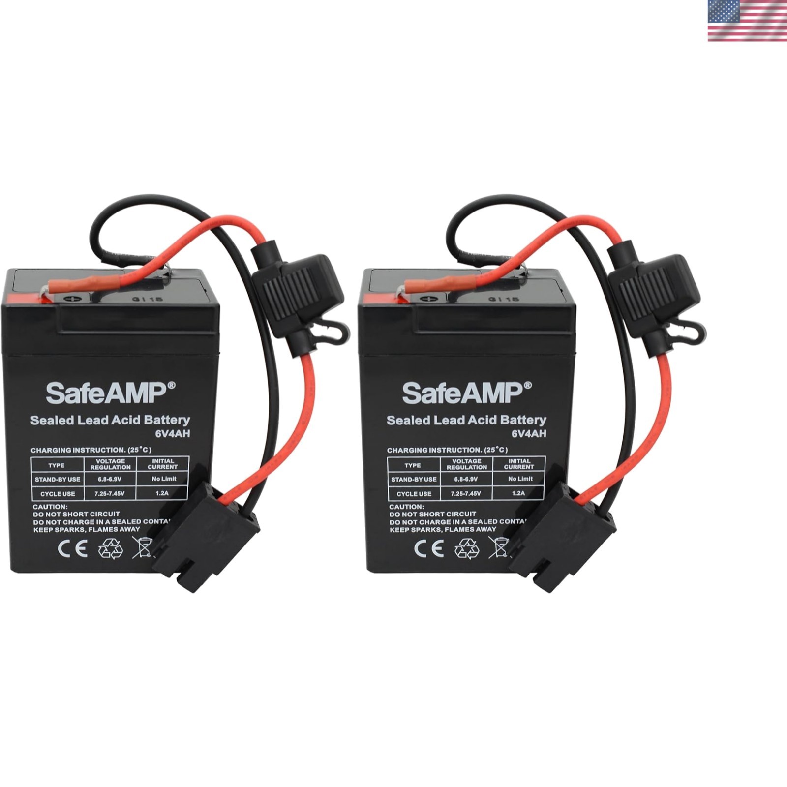 6-Volt Rechargeable Battery Set for Power Wheels Toddler Vehicles – 2 Count