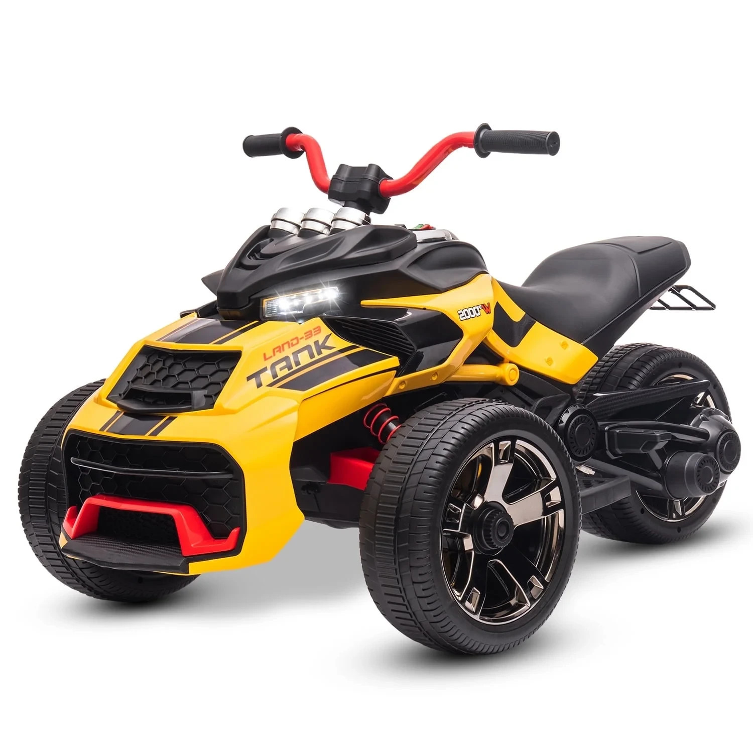 12V Kids Ride On ATV Car, MUKIDY 2 Wheeler Motorcycle Electric VehicleATV Yellow