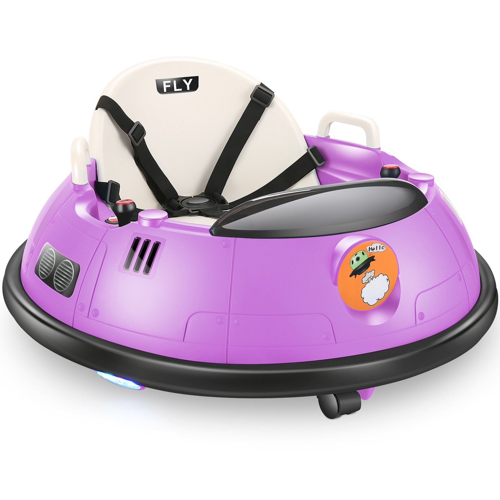 Bumper Car 12V Ride On Electric Bumper Car Flashing LED Light & 360° Rotation US