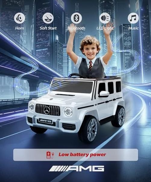 Licensed Mercedes-Benz AMG G63 Ride on Toys,Electric Car for Kids White