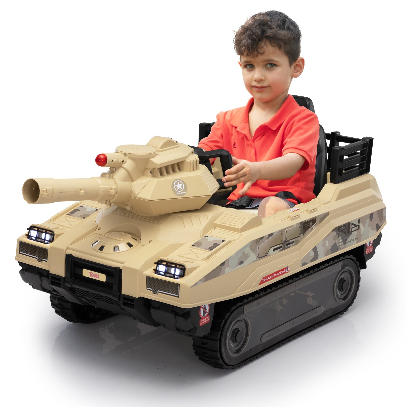24V Kids Electric Tank Ride-On Power Remote Control Tank Car w/ 360° Spin