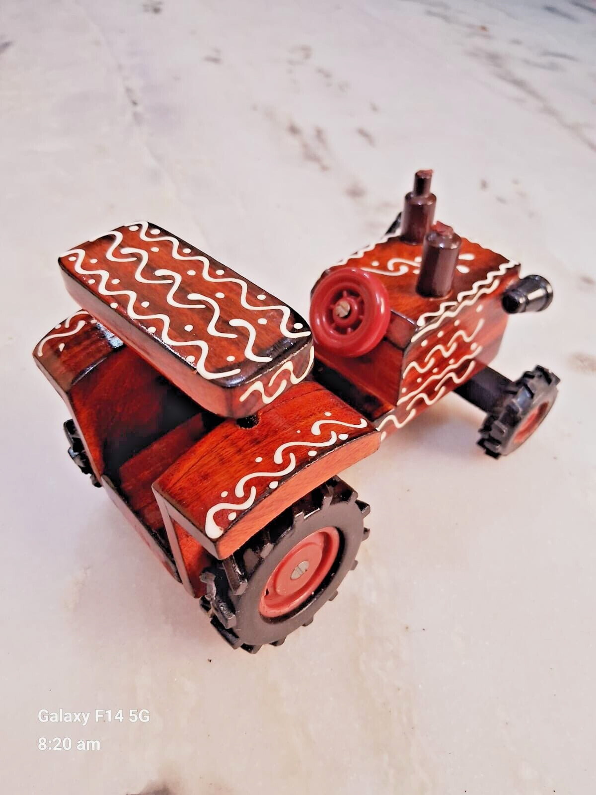 Wood Toy Farm Tractor Kids Toddlers Playthings 4 wheel Toy Wooden Handmade Gift