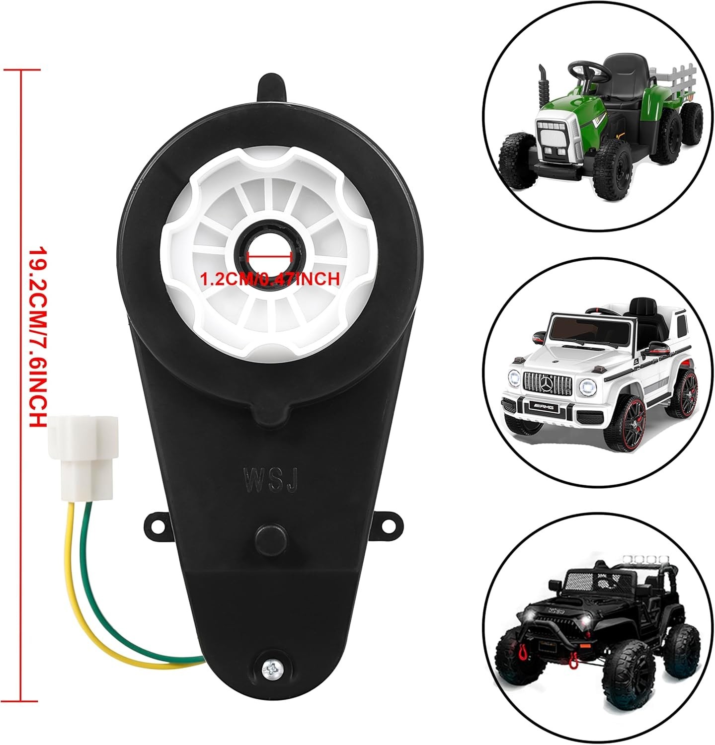 2Pcs 24V 40000RPM Kids Ride on Car Gearbox Motor Power Wheels Motor Gearbox Upgr