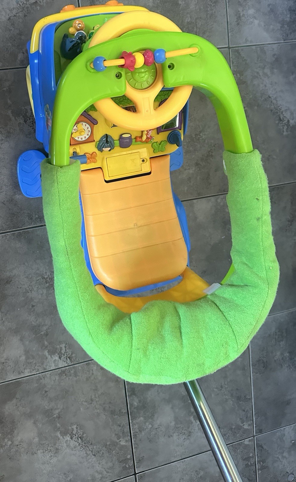 Kiddieland Winnie The Pooh Ride On Toy With Push Handle