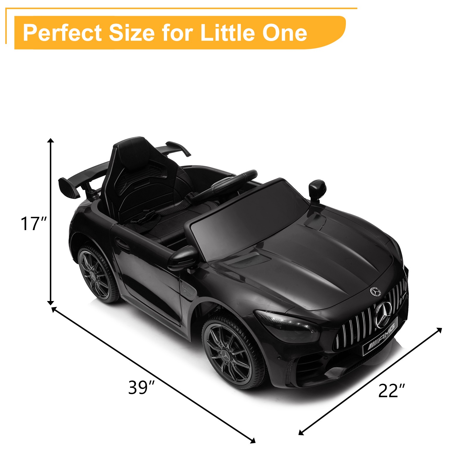 12V Licensed Mercedes-Benz Electric Ride on Car Toy LED Lights for Toddler Kids